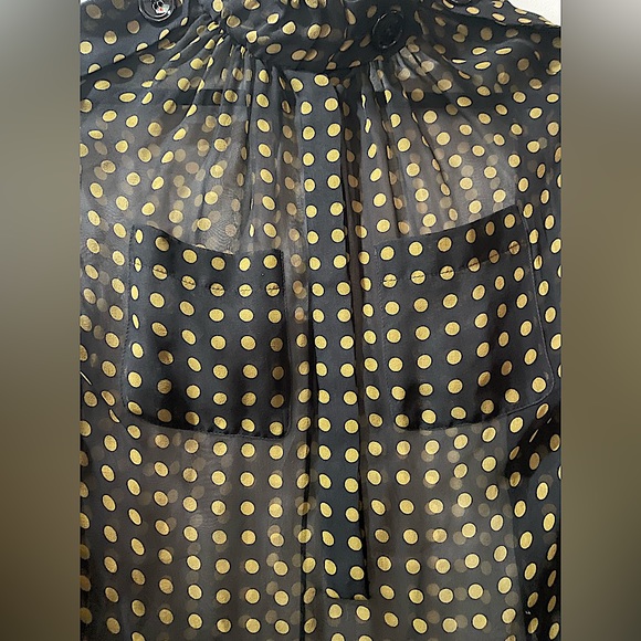Yves Saint Laurent Sheer Polka Dot Blouse - Picture 4 of 8